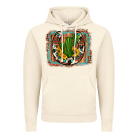 Vintage Artic cactus sunflower cowhide horseshoe  background Vintage Hoodie - Artiststas