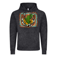 Vintage Black cactus sunflower cowhide horseshoe  background Vintage Hoodie - Artiststas