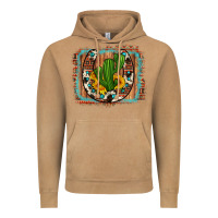 Vintage Camel cactus sunflower cowhide horseshoe  background Vintage Hoodie - Artiststas