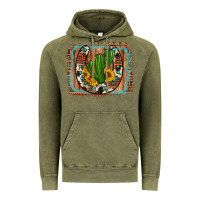 Vintage Olive cactus sunflower cowhide horseshoe  background Vintage Hoodie - Artiststas