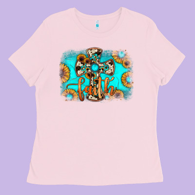 Faith Cross Ladies Tee Designed By Jahusdesignshop