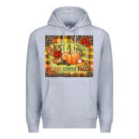 Heather Grey Just a girl who loves Fall Premium Hoodie - NancyCooperArtShop