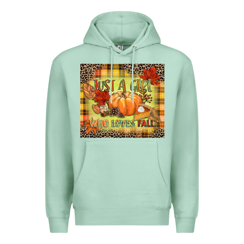 Just A Girl Who Loves Fall Premium Hoodie by NancyCooperArtShop | Teevron