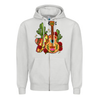 Dove Grey mexican guitar Zipper Hoodie - LillyAllenDesigns