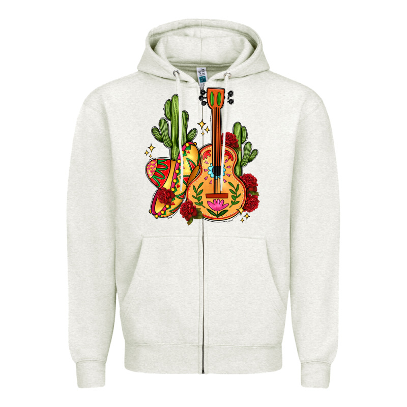 Mexican Guitar Zipper Hoodie by LillyAllenDesigns | Teevron