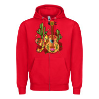 Red mexican guitar Zipper Hoodie - LillyAllenDesigns