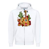 White mexican guitar Zipper Hoodie - LillyAllenDesigns