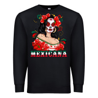 Black Mexicana with Skull Girl Premium Sweatshirt - texasbilliewilder