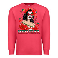 Cardinal Mexicana with Skull Girl Premium Sweatshirt - texasbilliewilder