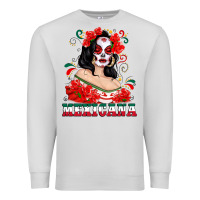 Dove Grey Mexicana with Skull Girl Premium Sweatshirt - texasbilliewilder