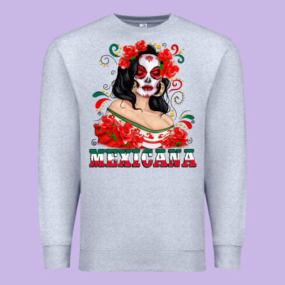 Mexicana With Skull Girl Premium Sweatshirt Designed By Texasbilliewilder