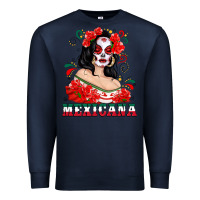 Navy Mexicana with Skull Girl Premium Sweatshirt - texasbilliewilder