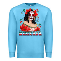 Ocean Blue Mexicana with Skull Girl Premium Sweatshirt - texasbilliewilder