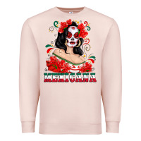 Pale Pink Mexicana with Skull Girl Premium Sweatshirt - texasbilliewilder