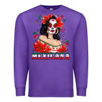Purple Mexicana with Skull Girl Premium Sweatshirt - texasbilliewilder