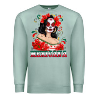 Seafoam Mexicana with Skull Girl Premium Sweatshirt - texasbilliewilder