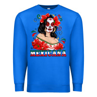 True Royal Mexicana with Skull Girl Premium Sweatshirt - texasbilliewilder