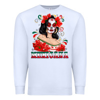 White Mexicana with Skull Girl Premium Sweatshirt - texasbilliewilder