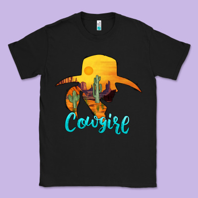 Cowgirl Western Classic Tee Designed By Adodesignshop