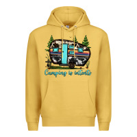 Antique Gold camping is intents Premium Hoodie - JahusDesignShop