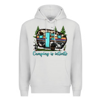 Dove Grey camping is intents Premium Hoodie - JahusDesignShop