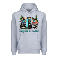 Heather Grey camping is intents Premium Hoodie - JahusDesignShop