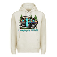 Oatmeal Heather camping is intents Premium Hoodie - JahusDesignShop