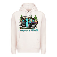 Pale Pink camping is intents Premium Hoodie - JahusDesignShop