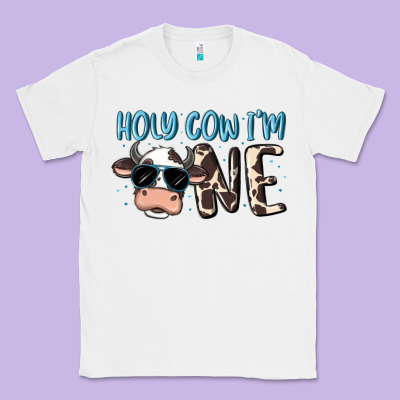 Holy Cow I'm One Classic Tee Designed By Maliassmallbusiness