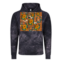 Cloud Black sunflower turquoise leopard cowhide horseshoe Vintage Hoodie - Artiststas