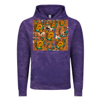 Cloud Purple sunflower turquoise leopard cowhide horseshoe Vintage Hoodie - Artiststas
