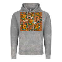 Cloud Rock sunflower turquoise leopard cowhide horseshoe Vintage Hoodie - Artiststas