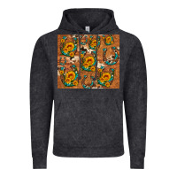 Vintage Black sunflower turquoise leopard cowhide horseshoe Vintage Hoodie - Artiststas