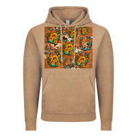 Vintage Coffee sunflower turquoise leopard cowhide horseshoe Vintage Hoodie - Artiststas