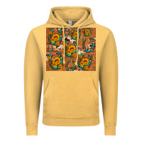 Vintage Mustard sunflower turquoise leopard cowhide horseshoe Vintage Hoodie - Artiststas