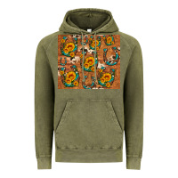 Vintage Olive sunflower turquoise leopard cowhide horseshoe Vintage Hoodie - Artiststas