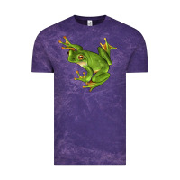 Cloud Purple White Lipped Tree Frog Illustrations Vintage Tee - LillyAllenDesigns