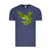 Vintage Denim White Lipped Tree Frog Illustrations Vintage Tee - LillyAllenDesigns