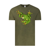 Vintage Olive White Lipped Tree Frog Illustrations Vintage Tee - LillyAllenDesigns