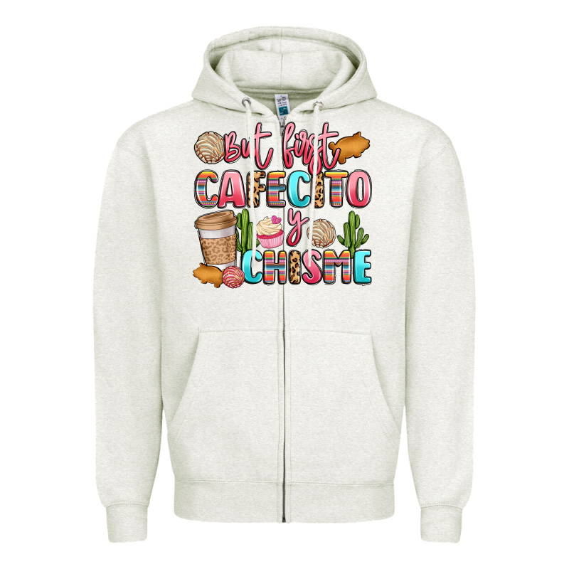 But First Cafecito Y Chisme Zipper Hoodie by LillyAllenDesigns | Teevron