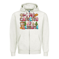 Oatmeal Heather but first cafecito y chisme Zipper Hoodie - LillyAllenDesigns