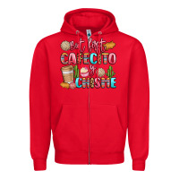 Red but first cafecito y chisme Zipper Hoodie - LillyAllenDesigns