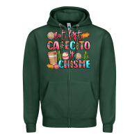 Sports Green but first cafecito y chisme Zipper Hoodie - LillyAllenDesigns