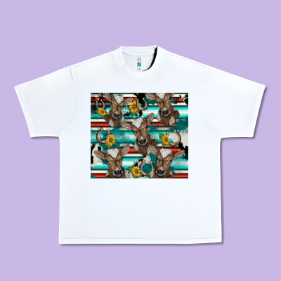 Western Horseshoe Sunflower Brown Cow Urban Heavy Tee Designed By Barkaloodesign