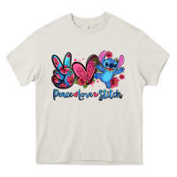 Peace Love Stitch Heavy Core Tee | Teevron