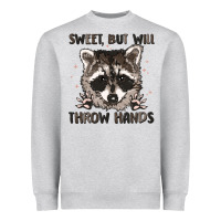 Heather Grey sweet but will throw hands Heavyweight Sweatshirt - MaliasSmallBusiness