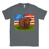 Charcoal Heather American cows Classic Tee - MaliasSmallBusiness