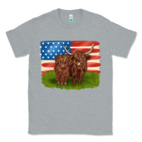 Heather Grey American cows Classic Tee - MaliasSmallBusiness