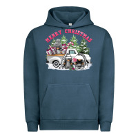 Pigment Midnight Navy merry christmas gnomies Urban Hoodie - FaDigitalArtStudio