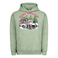 Pigment Oil Green merry christmas gnomies Urban Hoodie - FaDigitalArtStudio